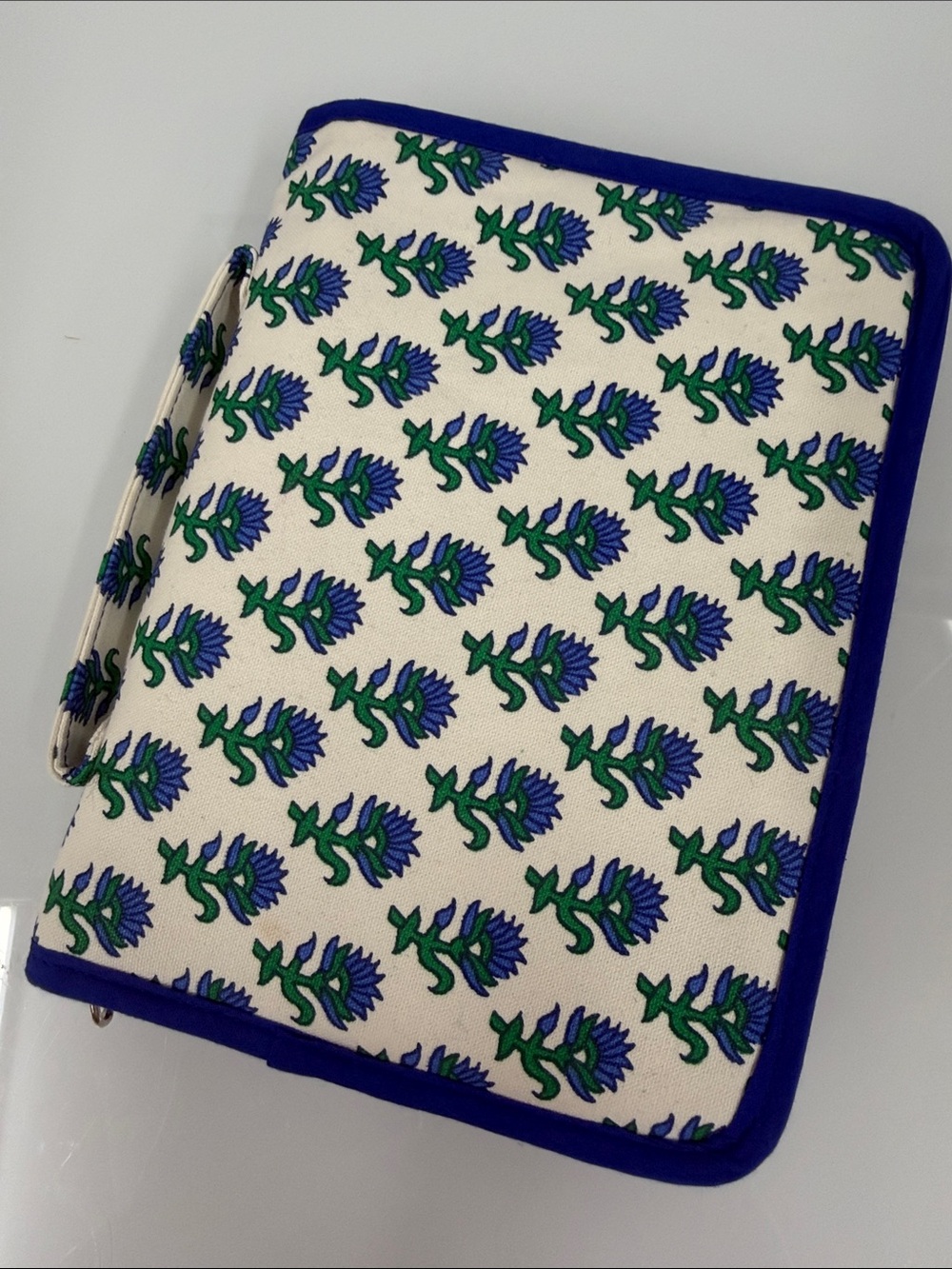 Blue & Green Floral Zip Pouch organizer new